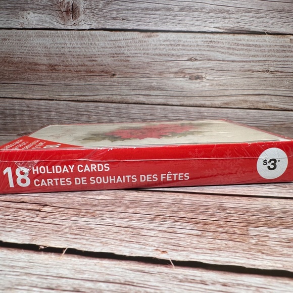 Vintage-Style Poinsettia Christmas Cards – Set of 18 (Sealed!) - Picture 3 of 4